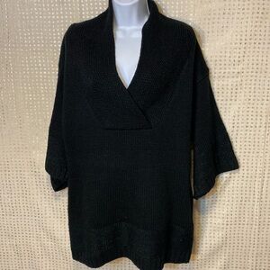 Soft Surroundings Open Oversized Knit Wool Blend Tunic Sweater Dress
